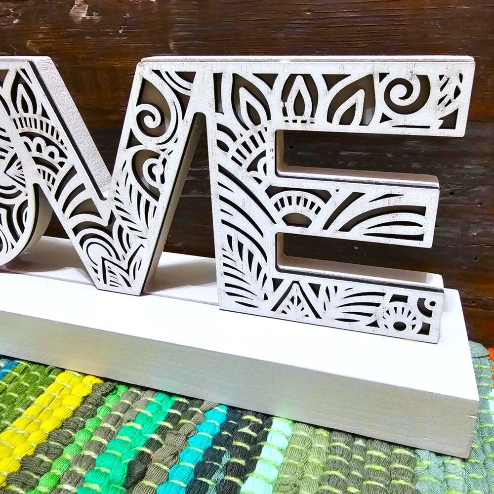 "LOVE". Table or Shelf Wood Home Décor. NWT. - Picture 11 of 15